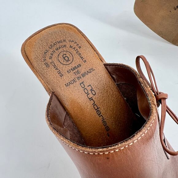 vintage 90s Y2K mules wooden heels clogs - Picture 8 of 9